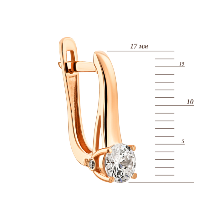 Золоті сережки з фіанітами.Артикул UG5213141