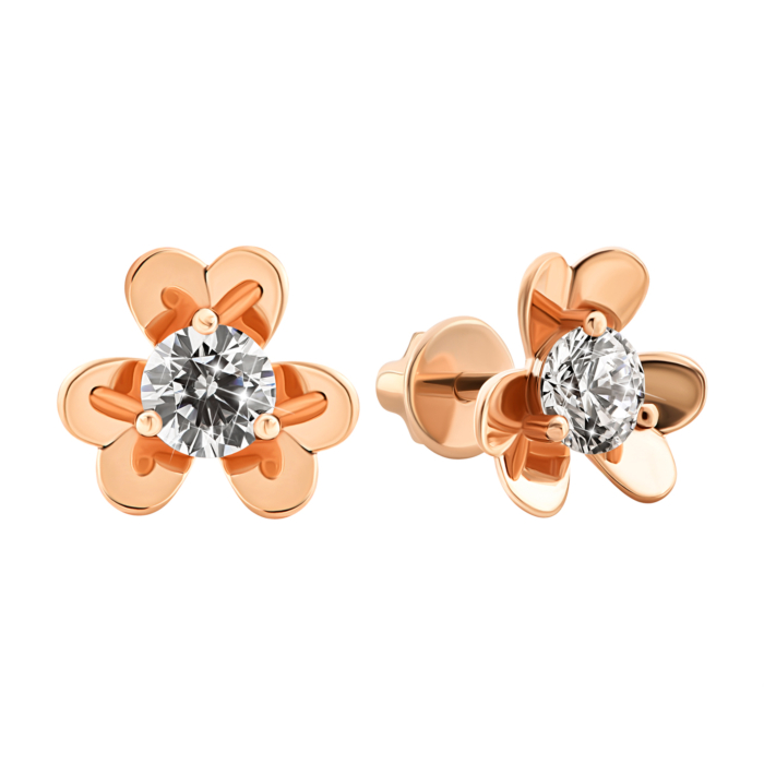 Золоті сережки з фіанітами.Артикул UG5213381