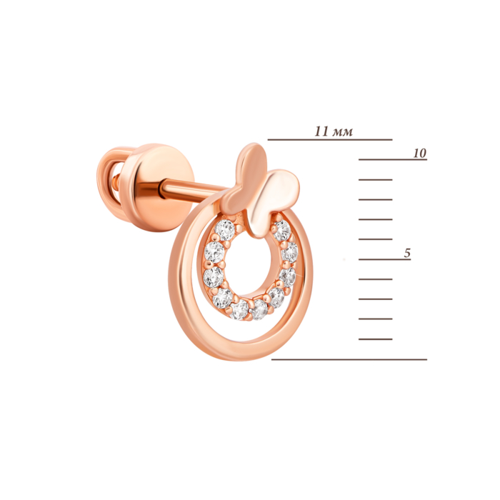 Золоті пусети з фіанітами.Артикул UG5219202910101