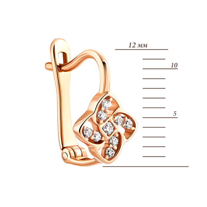 Золотые серьги с фианитами.Артикул UG5с126