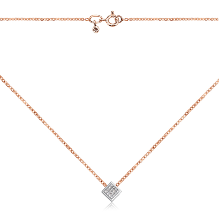 Золотое колье с бриллиантами. Артикул 809015/66024-3/01/1/8007