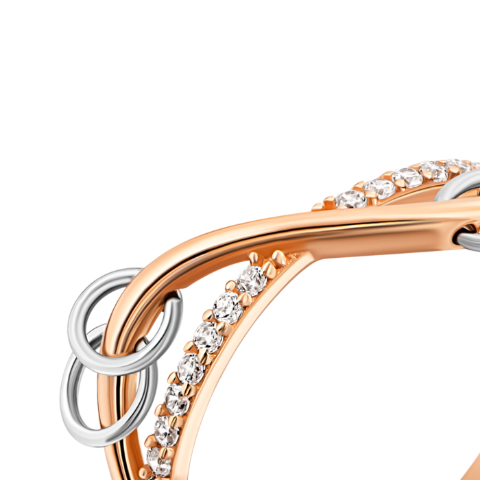 Золотое кольцо с фианитами.Артикул UG51/201/159кб