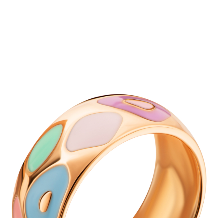Золота каблучка з емаллю.Артикул UG51/101/088