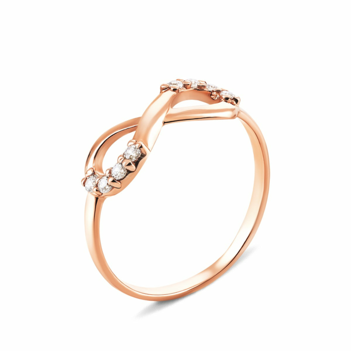 Золота каблучка Безмежність з фіанітами. Артикул UG5КВ532и