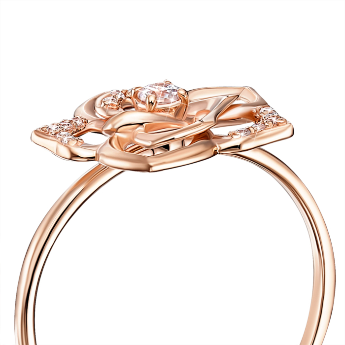 Золотое кольцо «Цветок» с фианитами. Артикул 13463/01/0/1870