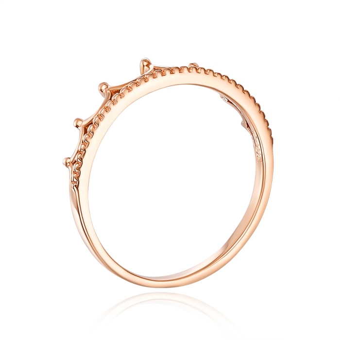 Золота каблучка «Корона» без вставки. Артикул 13423/01/0