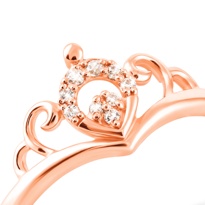 Золотое кольцо Корона с фианитами. Артикул UG5700257