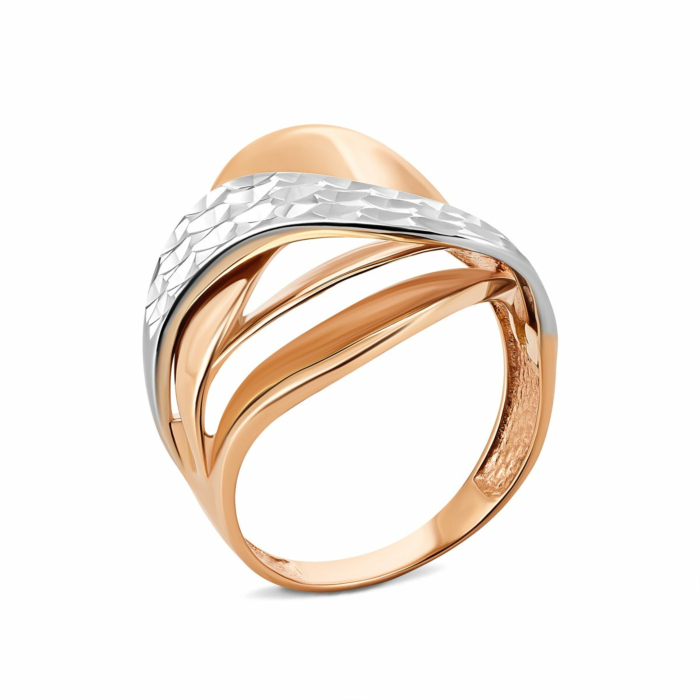 Золотое кольцо с алмазной гранью. Артикул UG5КБ065(а)и