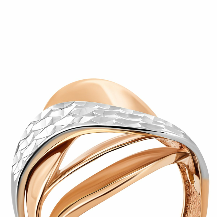 Золотое кольцо с алмазной гранью. Артикул UG5КБ065(а)и