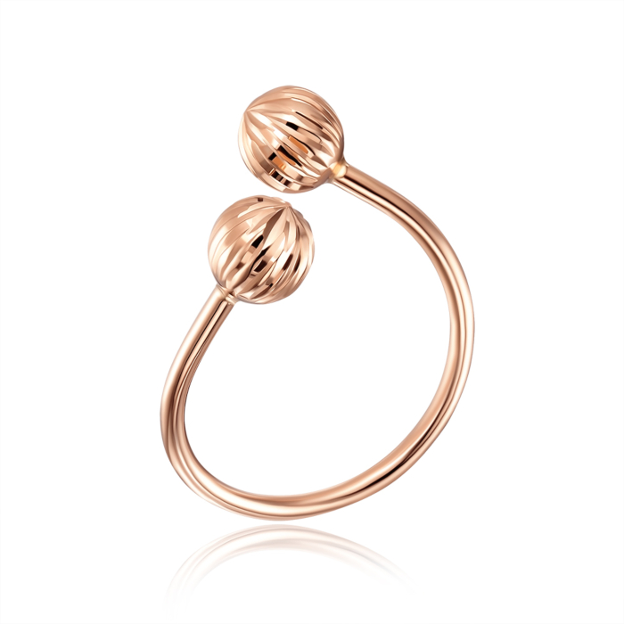 Золота каблучка з алмазною гранню. Артикул 01914-1/01/2