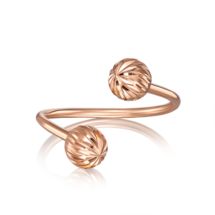 Золота каблучка з алмазною гранню. Артикул 01914-1/01/2