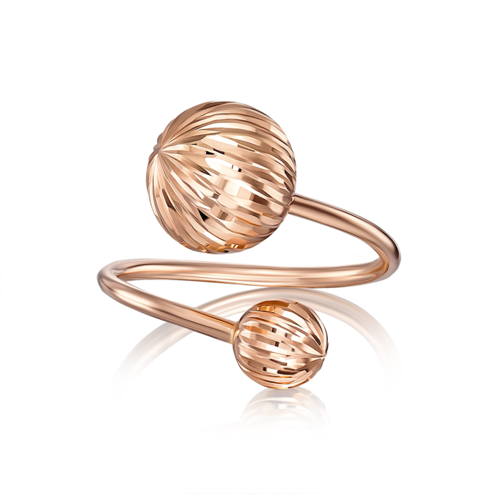 Золотое кольцо с алмазной гранью. Артикул 01915-1/01/2