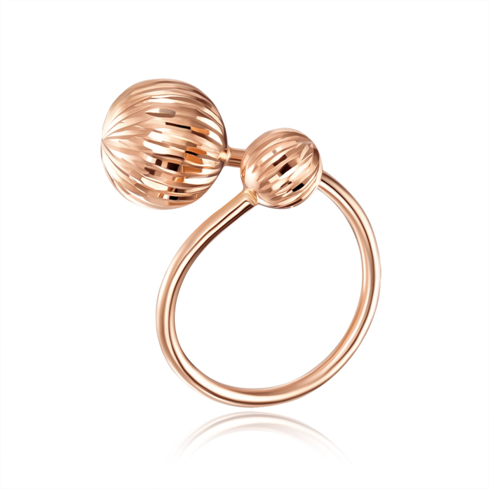 Золотое кольцо с алмазной гранью. Артикул 01915-1/01/2