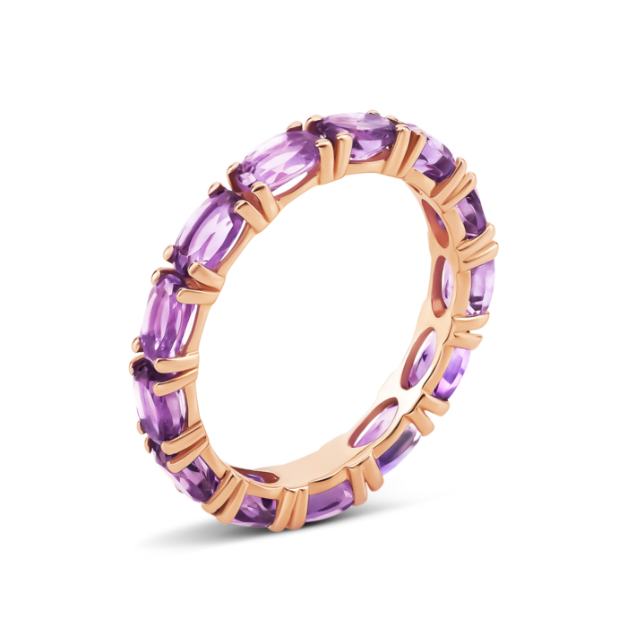 Золота каблучка з аметистом.Артикул UG51111024101 ам