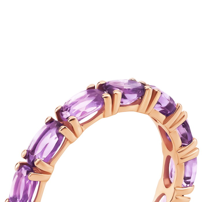 Золота каблучка з аметистом.Артикул UG51111024101 ам