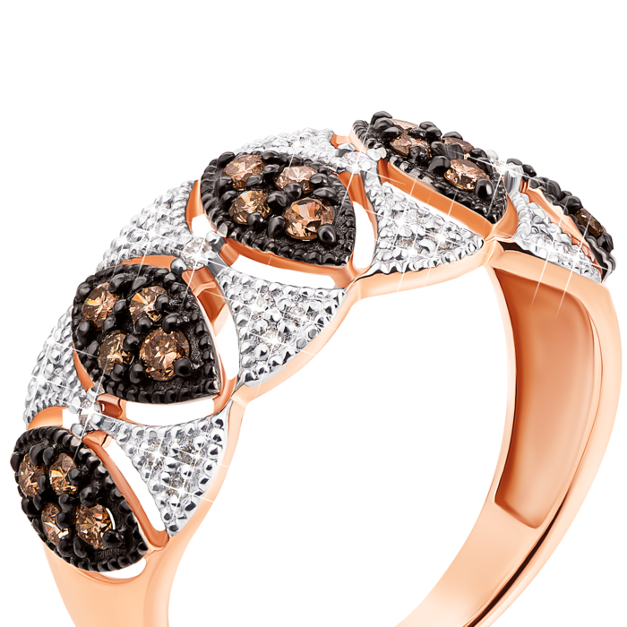 Золота каблучка з діамантами (53405/01/1/8321)