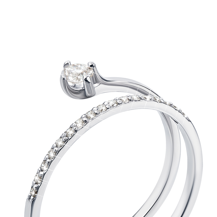 Золота каблучка з діамантами (53417/02/1/8240)