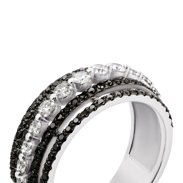 Золота каблучка з діамантами (53418/02/1/8470)