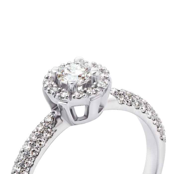 Золота каблучка з діамантами (53424/02/1/8067)