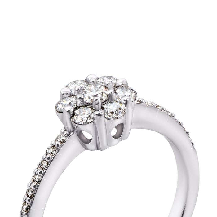 Золота каблучка з діамантами (53428/02/1/8544)