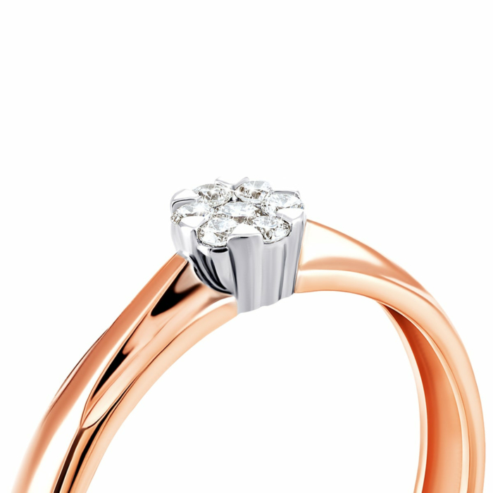 Золота каблучка з діамантами. Артикул UG5880277