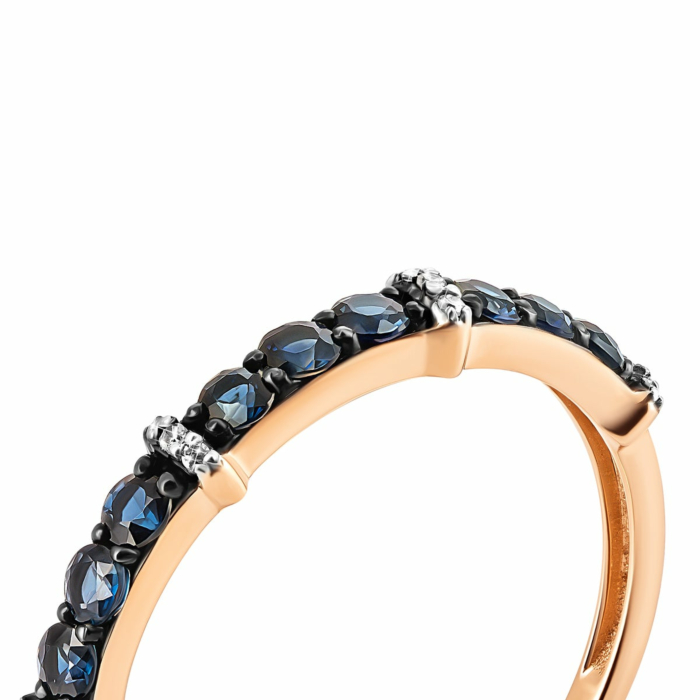 Золота каблучка з діамантами і сапфірами. Артикул UG553585/01/1/10380