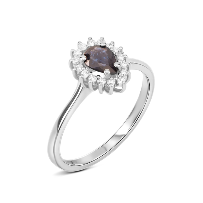 Золота каблучка з діамантами і сапфіром. Артикул UG51111020202 D sap