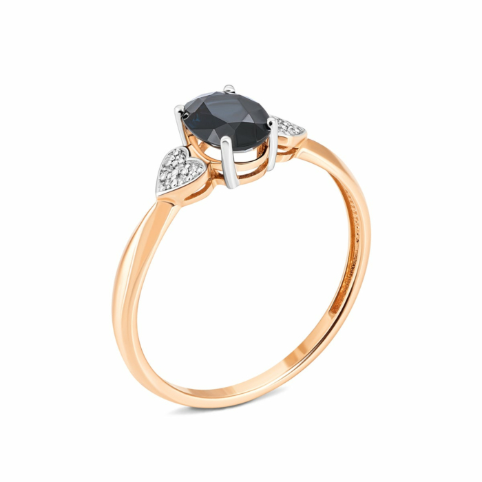 Золотое кольцо с бриллиантами и сапфиром. Артикул UG553536/01/1/10528