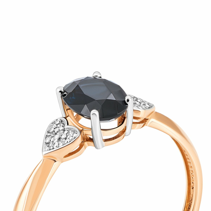 Золотое кольцо с бриллиантами и сапфиром. Артикул UG553536/01/1/10528