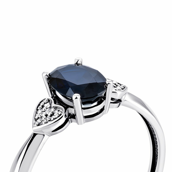 Золотое кольцо с бриллиантами и сапфиром. Артикул UG553536/02/1/10528