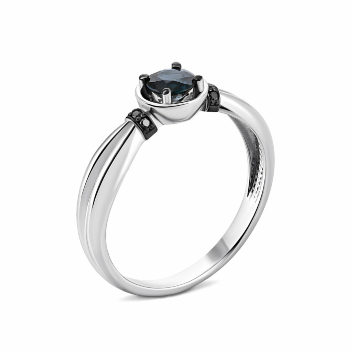 Золотое кольцо с бриллиантами и сапфиром. Артикул UG553539/02/1/10257