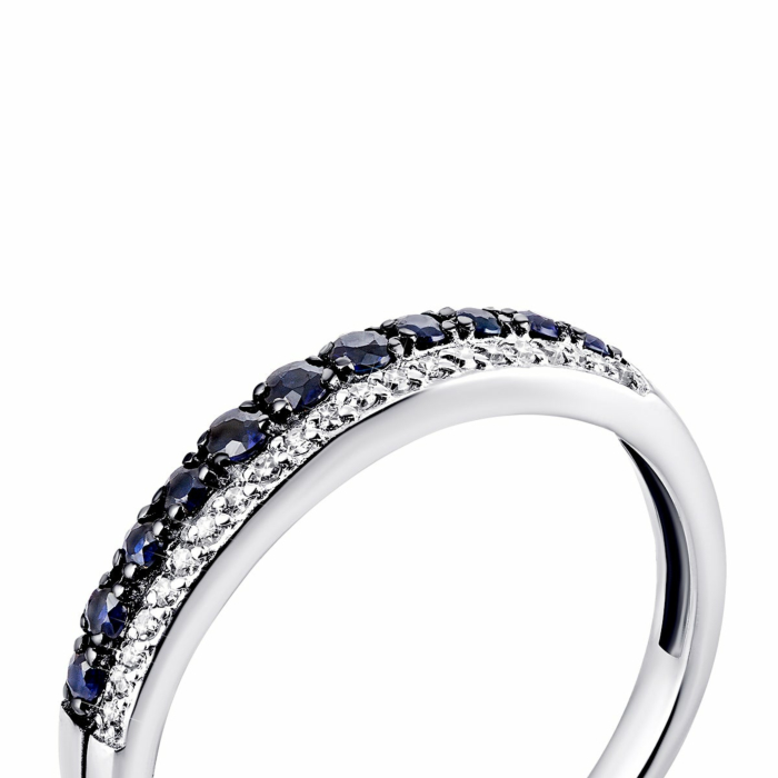 Золотое кольцо с бриллиантами и сапфирами. Артикул UG553541/02/1/10270