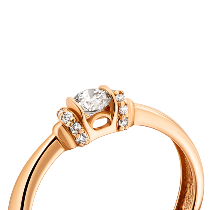 Золота каблучка з діамантами.Артикул UG5КВ1224.00100н