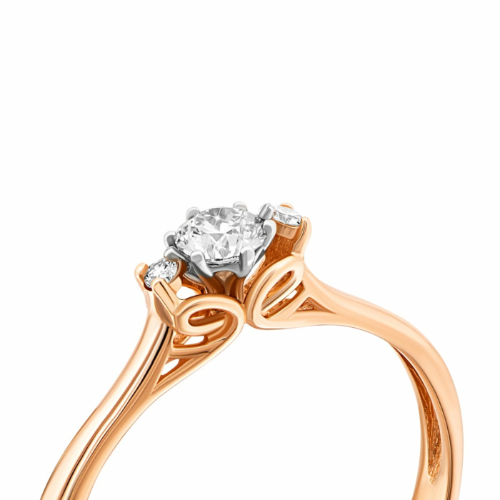 Золота каблучка з діамантами. Артикул UG5КВ1241.00100н