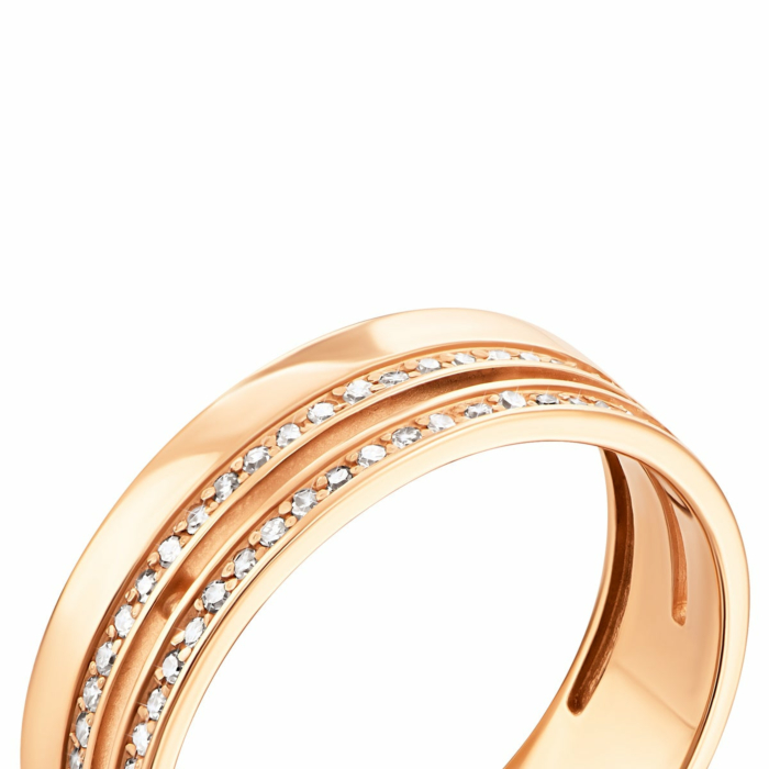 Золотое обручальное кольцо с бриллиантами. Артикул UG5ЗК1006