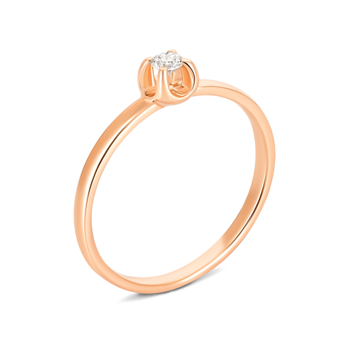 Золотое кольцо с бриллиантом. Артикул UG5101205