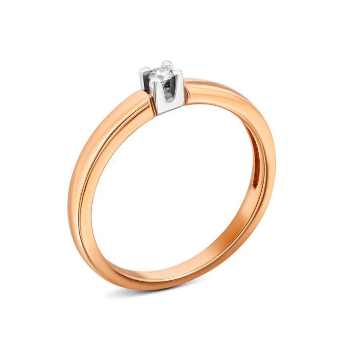 Золотое кольцо с бриллиантом.Артикул UG5180029/01/01/0046