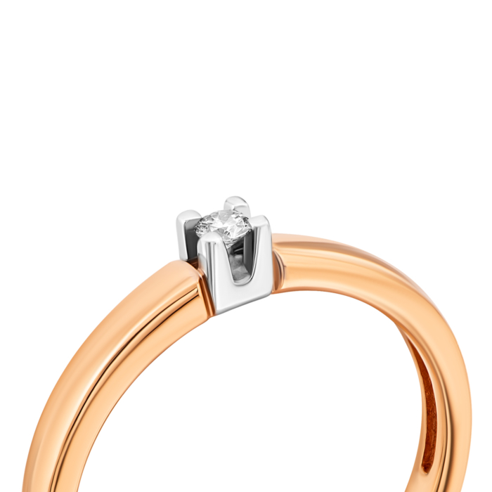 Золотое кольцо с бриллиантом.Артикул UG5180029/01/01/0046