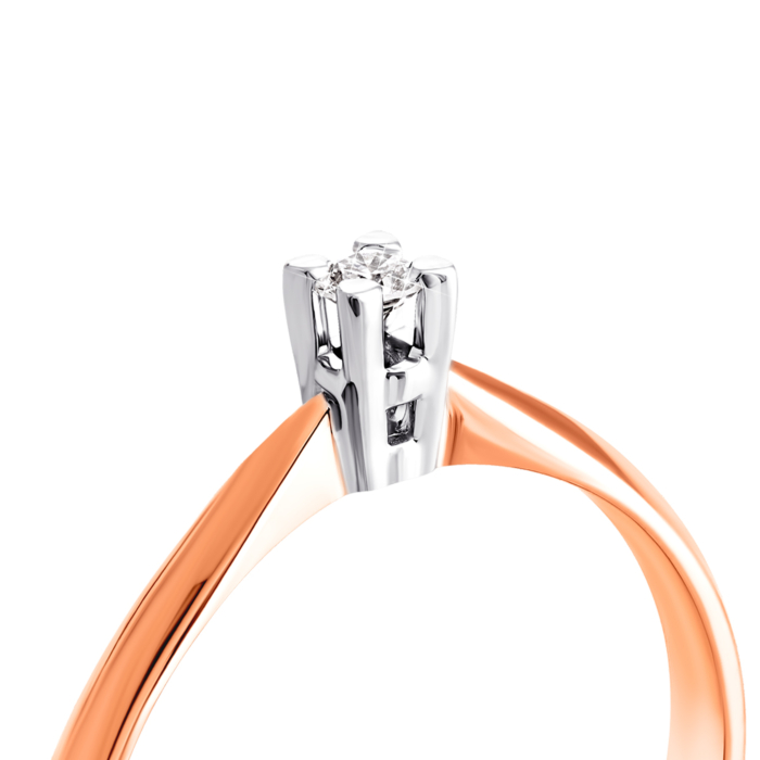 Золотое кольцо с бриллиантом. Артикул UG552415/2.5