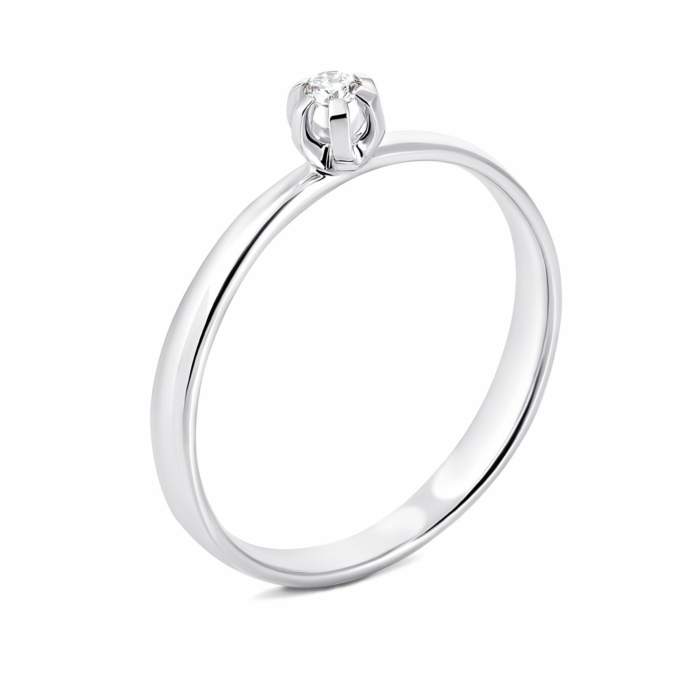 Золота каблучка з діамантом. Артикул UG5880104-бел