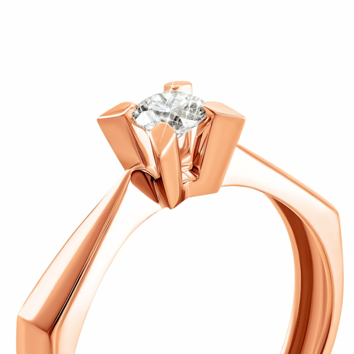 Золотое кольцо с бриллиантом. Артикул UG5880205