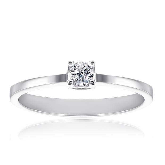 Золотое кольцо с бриллиантом. Артикул 52430/02/1/9024