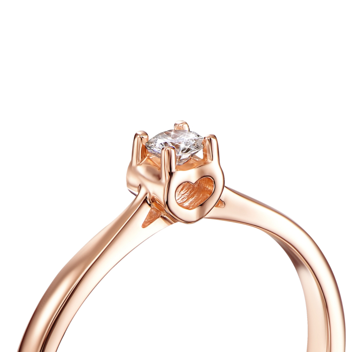 Золота каблучка з діамантом. Артикул 53014/3