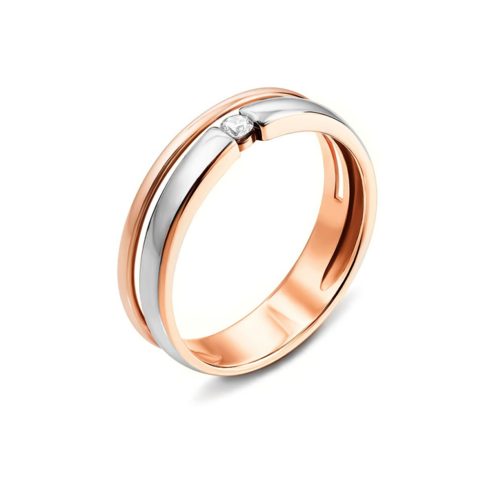 Золотое кольцо с бриллиантом. Артикул 53377/2