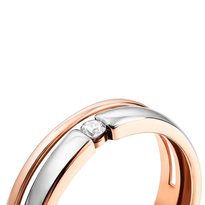 Золотое кольцо с бриллиантом. Артикул 53377/2