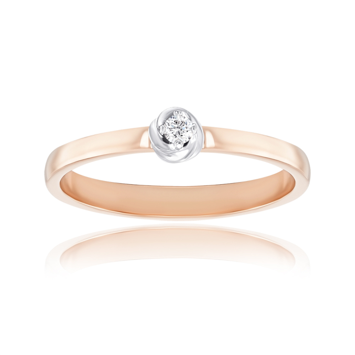 Золота каблучка з діамантом. Артикул 800022/01/1/8581