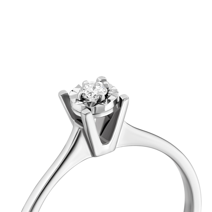 Золотое кольцо с бриллиантом.Артикул UG5КВ1232.00100Бн