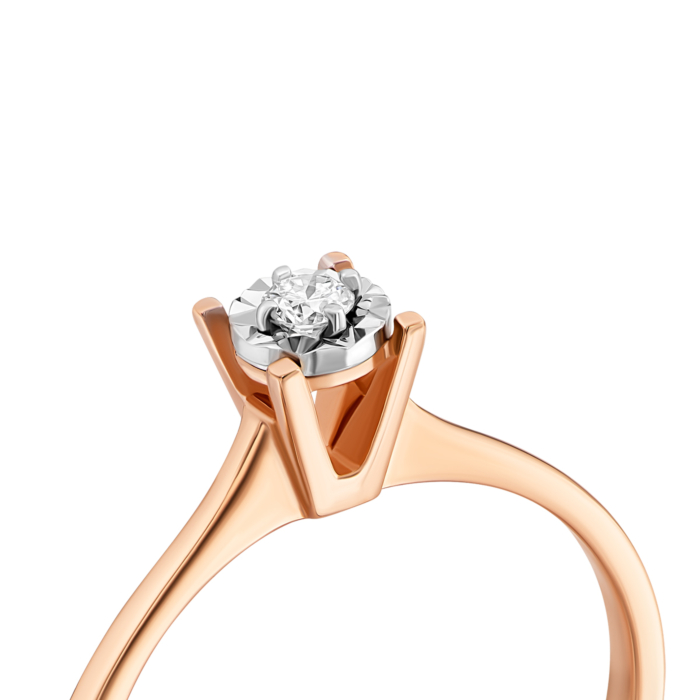 Золотое кольцо с бриллиантом.Артикул UG5КВ1232.00100Кн