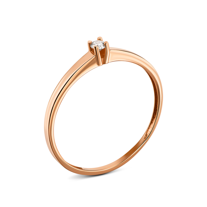 Золотое кольцо с бриллиантом.Артикул UG5КВ681.00100н