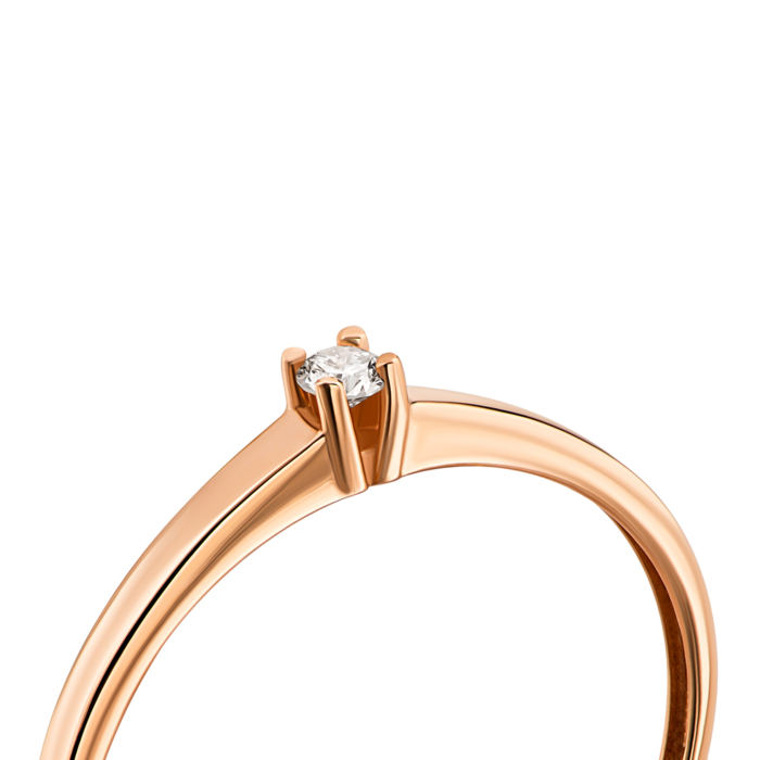 Золотое кольцо с бриллиантом.Артикул UG5КВ681.00100н